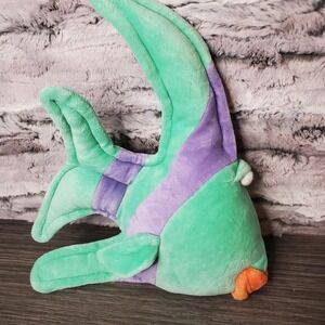 Funny Friends Green Purple Plush Angel Fish Soft Sculpture by Jennifer Mazur